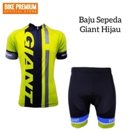 HIJAU Giant Green Bike Jersey T-Shirt Import Padding Pants Set