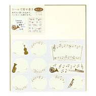 MIDORI 彩色留言卡 附貼紙 和諧圖案