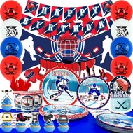 Hockey Birthday Decorations, 168 Pcs Hockey Party Decorations & Hockey Tableware Set - Hockey Party 