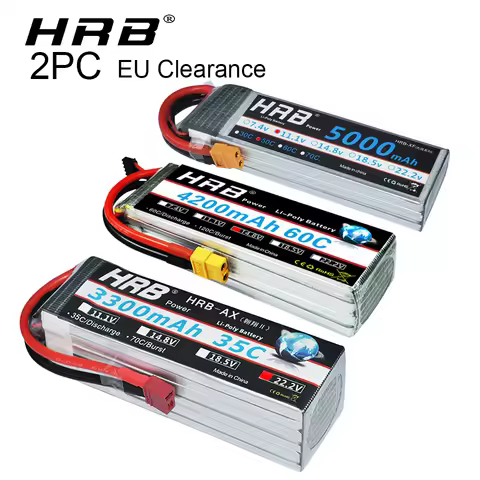 Clearance 2pcs HRB Lipo Battery 2S 3S 4S 5S 6S 3300mah 4000mah 4200mah 5000mah 6000mah RC Battery fo