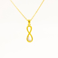 Happy Jewelry จี้อินฟินิตี้ ทองแท้ 9k 37.5% เพชรเกสร PD111 [ เฉพาะจี้ ]