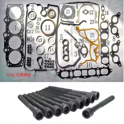 3SGE Engine Full gasket set kit cylinder head bolt nuts screw for Toyota CELICA ST182 MR2 REV 2 GT 2