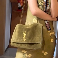 YSL Kate雙面麂皮鏈條包28*20*6.5 98新配件塵袋