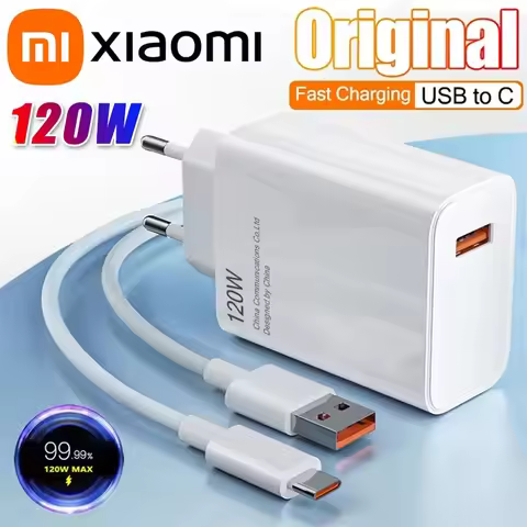 Xiaomi Original 120W Ultra Fast Charger QC 5.0 EU Plug 6A Type C Cable For IPhone Pro Max Samsung Ra