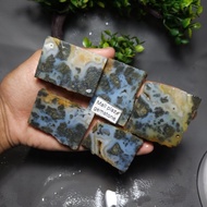 Markasit agate plate with in chalcedony motif / chunks of agate / agate material / agate rough