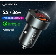 Licheers car adapter 5A PD 3.0 USB TYPE C car charger 36W metal charger QC 4.0 fast car charger