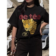 LEOPARD Form BOXY Unisex Black T-shirt - de tée