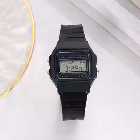 Men's Fashion LED Digital Watch, Men's Sports Military Watch, Retro Silicone Strap Electronic Clock 