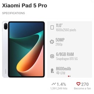 xiaomi ipad 5 second pemakaian