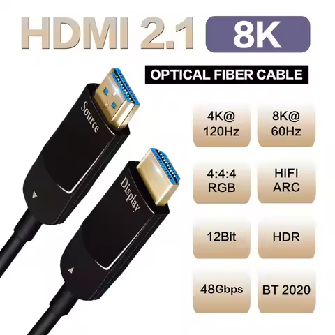 Navceker Optical Fiber 8K 60Hz HDMI 2.1-Compatible Cable 48Gbps 4K 120Hz 144Hz eARC HDR HDCP 2.2 2.3
