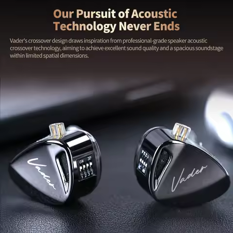 KZ Vader headphone monitor, high-fidelity headphones, customizable and adjustable headphone switch, 
