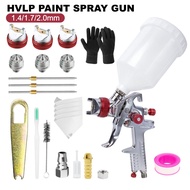 1.4+1.7+2.0mm Nozzle Professional H827 Type High Flow Low Air Pressure Spray Paint Gun, 600ml Paint 