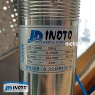 Pompa Submersible Inoto 3in 3" Pompa Celup  satelit + CONTROL BOX + KABEL Pompa 0.25hp 0.33hp 0.5hp 0.75hp 1hp 1.5hp 2hp SRM sawah kebun pompa celup 1 1.5 0.5 0.75 0.25 pk sibel pump pompa air dalam bambu