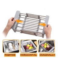 Stainless Steel Kitchen Sink Dish Drainer Drying Rack Storage Organizer Adjustable Sink Basket 不锈钢水槽