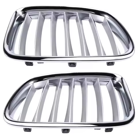 1Pair Front Bumper Upper Center Grille Chrome For BMW X1 Series E84 2010-2012 51112993307, 511129933