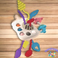 Happytoys888 C29 Multifunctional Baby Educational Toys Pop It Long Pull Baby Teether BPA Bottle Shap