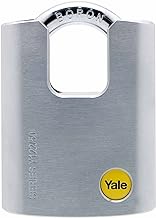 Yale Silver Series Outdoor Brass/Satin Closed Shackle Padlock, 50mm