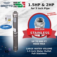 MADE IN ITALY Submersible Deep Well Water Pump COMPLETE 100% Copper STAINLESS MULTI-STAGE 3inch CASE