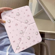 [Good Luck] Cute Angel Hello Kitty iPad11th Generation Tablet Protective Case air7 Pen Slot Transpar