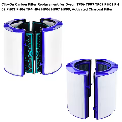Clip-On Carbon Filter Replacement for Dyson TP06 TP07 TP09 PH01 PH02 PH03 PH04 TP4 HP4 HP06 HP07 HP0