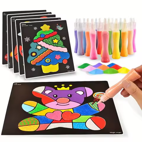 Sand Painting Children Colored Sand Boys And Girls Baby Handmade Diy Production, Scraping Art Sand P