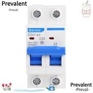 PREVALENT Circuit Breaker, 2P 400V AC DZ47-63 2P Circuit Breaker, Durable 25A/40A/50A/63A Miniature 