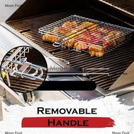 Moun Foldable 304 Stainless Steel BBQ Grill Basket Non Stick Mesh Mat for Meat Vegetables