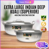 KUCING(SUPERIOR) PURE ALUMINIUM INDIAN KUALI XXL WITH COVER & HANDLE EXTRA THICK 46/50/55/60cm