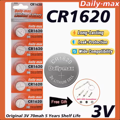 3V CR1620 Lithium Button Battery CR1620 Coin Cell DL1620 BR1620 for Watch Car Audio Speaker Scale Sh