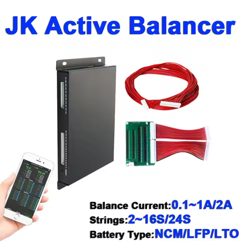 1A 2A Active Balance Equalizer for LFP/NCM/LTO Lithium Battery 2-16S 2-24S JIKONG Smart Active Balan