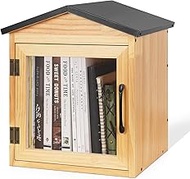 Outdoor Library Outdoor Book Box Storage Small Wooden Cabinet Little Literature Box for Neighborhood