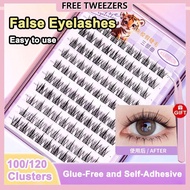 Kuesicr [gift Tweezers] Bqi Eyelashes Super Sticky False Eyelashes Glue-free False Eyelashes