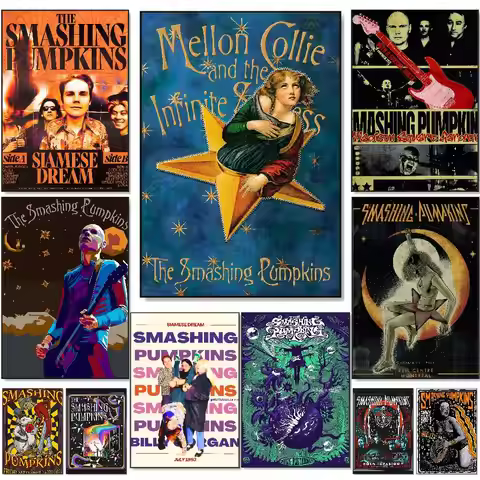 Band The S-Smashing Pumpkins Poster HD Self-Adhesive Waterproof Posters Versatile Decor for Homes Ba