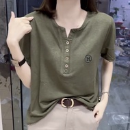 【M-5XL】Vintage Shirt Baju Perempuan Baju T Shirt Women Baggy Shirt Korean Style Woman T-Shirt Woman 