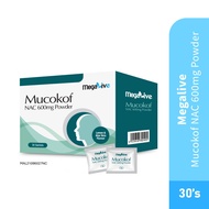 MEGALIVE Mucokof NAC 600mg Powder 30's with N Acetyl L Cysteine, Ubat Batuk, Cair Kahak Nutriliv Hea