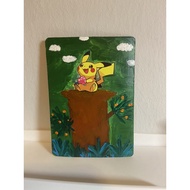 [SG HAND MADE] Hand Painted Pokémon Card Pikachu Card Christmas Gift