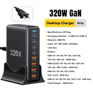 ESSAGER 320W GaN Desktop Charger 8-port USB Type C PD Charger Fast Charge 3.0 USB Type C Fast Charge