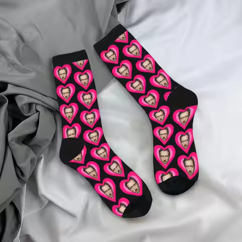 Men Socks Dr Gregory House Head Print Stockings Non Slip Soft Socks Winter Gothic Design Outdoor Spo