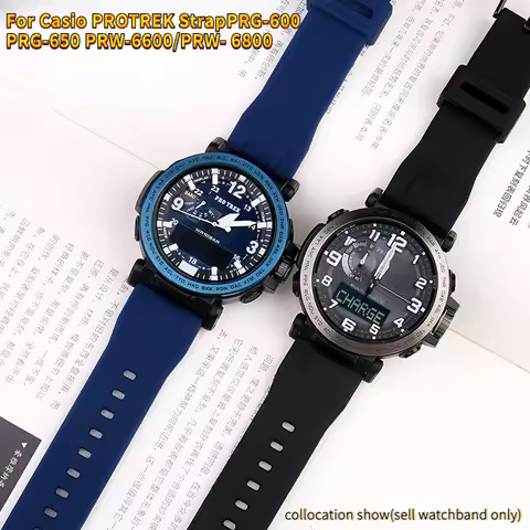 23mm 24mm Soft silicone Strap for Casio G-SHOCK PRW-6600 PRG-600YB 650 PRW-60Y/50Y/70Y Men Sport Wat