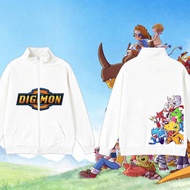 DIGIMON ADVENTURE 25th Anniversary Retro Anime Print Zip Jacket Unisex Streetwear