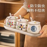 Ceramic Seasoning Bottle Jar Household Kitchen High-End Set Salt Oil Chili Oil Jar