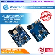Arduino UNO R4 Wifi Minima Board UNO R4 Basic Type-C RA4M1 48MHz Upgraded Compatible [FREE CABLE]