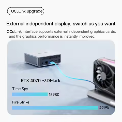 MINISFORUM AI X1 370/255 AMD Ryzen AI 9 HX 370/R7 255 Mini PC OCuLink 2*USB4 WiFi7 Built-in Dual Spe