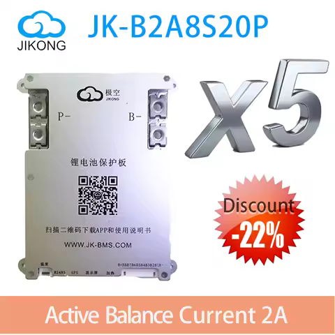 jikong bms JK-B2A8S20P CANBUS 100A 200A 300A 4S 5S 6S 7S 8S 12V 24V battery with 1A 2A active balanc