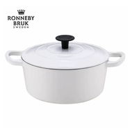 Rb白色琺瑯鍋22cm鑄鐵鍋燜燉鍋燉盅煲湯燜燒家用電磁爐煮鍋搪瓷鍋
