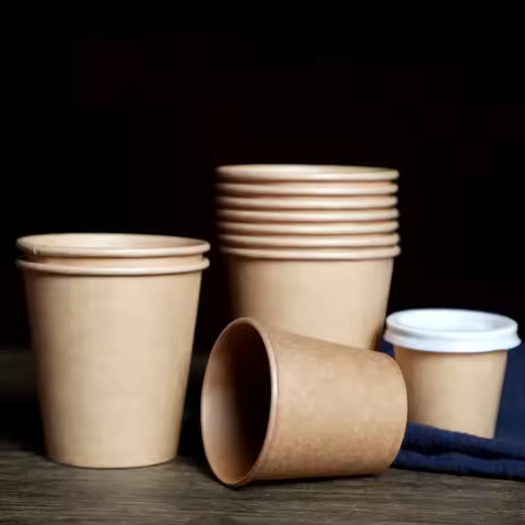 100pcs/pack Disposable Paper Cups 2.5/4/7/8oz Kraft Paper Cups Coffee Milk Cup Paper Cup For Hot Dri
