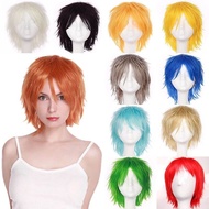 BENIHAIR วิกผมสังเคราะห์คอสเพลย์วิกผมสีขาวสีแดงสีเขียวสีฟ้าสีชมพูสีเหลืองผมสั้นวิกผม Fake Hair Exten