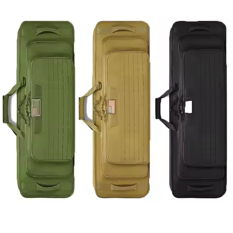 36" Soft Rifle Case Triple Layered Double Rifle Bag Lockable Zipper Backpack Strap Outdoor Hunting S