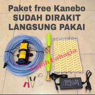 Paket Pompa dc 12 volt set alat mesin cuci motor mini mobil ac steam portable