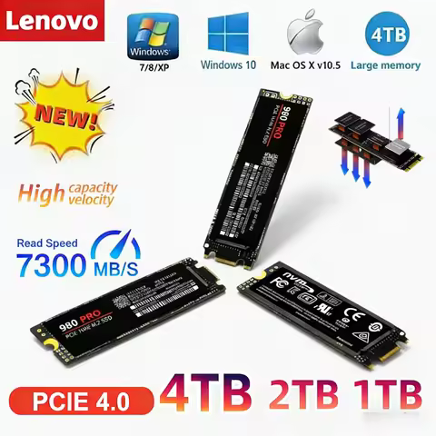 Lenovo 980Pro/990Pro M.2 NVMe PCIe 4.0 Internal SSD 1TB 2TB 4TB Up to 7400MB/s High-Speed Storage fo